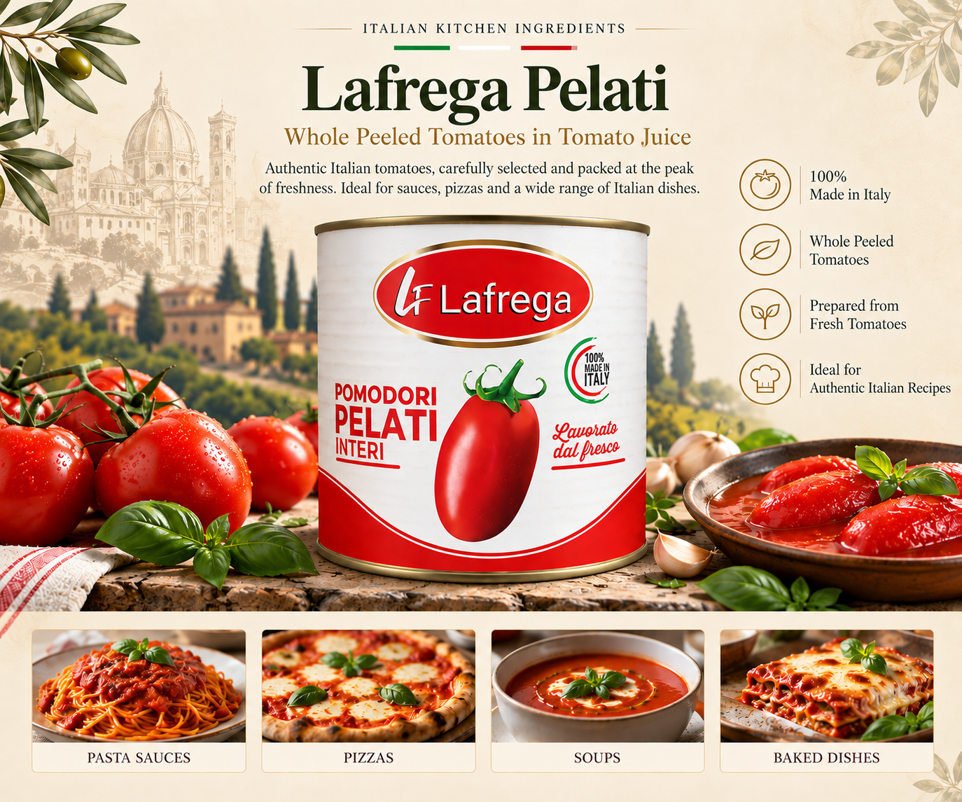 Lafrega Pelati whole peeled tomatoes